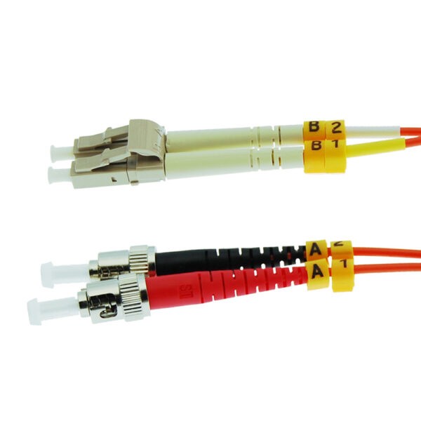 10m LC/UPC-ST/UPC OM1 Multimode Duplex OFNR 2.0mm Fiber Optic Patch Cable