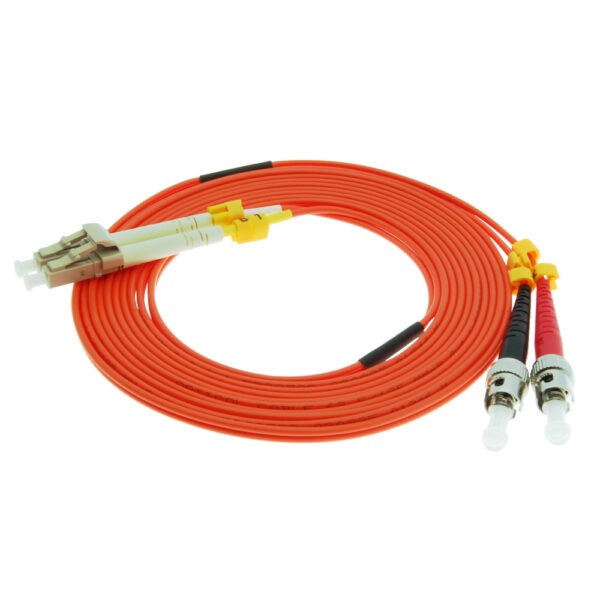 10m LC/UPC-ST/UPC OM1 Multimode Duplex OFNR 2.0mm Fiber Optic Patch Cable - Image 2