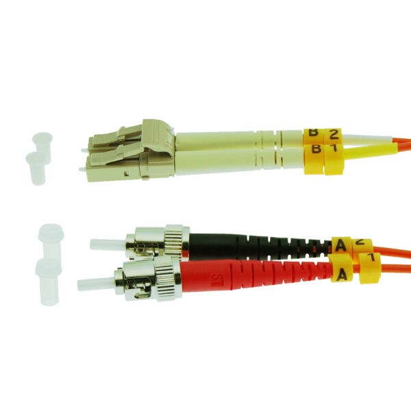 10m LC/UPC-ST/UPC OM1 Multimode Duplex OFNR 2.0mm Fiber Optic Patch Cable - Image 3