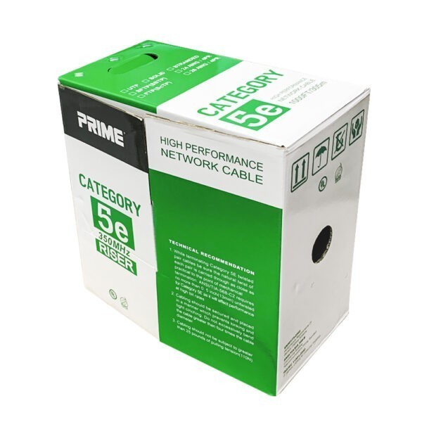 1000ft Cat 5e UTP 24AWG Solid CMR Bulk Cable Orange, UL Listed SKU: ATDS100951OR