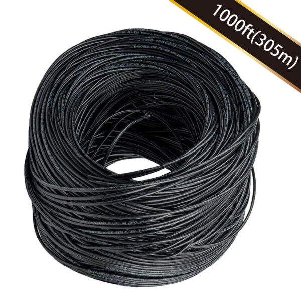 1000ft Cat 6 UTP 23AWG Solid CMR Bulk Cable Black, UL Listed SKU: ATDS100961BK - Image 3