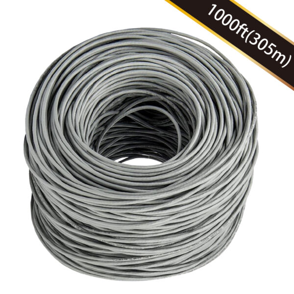 1000ft Cat 6 UTP 23AWG Solid CMR Bulk Cable Gray, UL Listed SKU: ATDS100961GY - Image 3