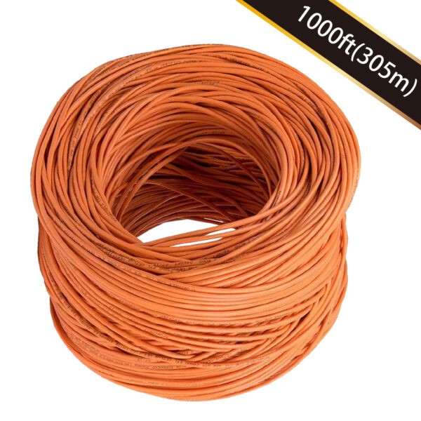 1000ft Cat 6 UTP 23AWG Solid CMR Bulk Cable Orange, UL Listed SKU: ATDS100961OR - Image 3