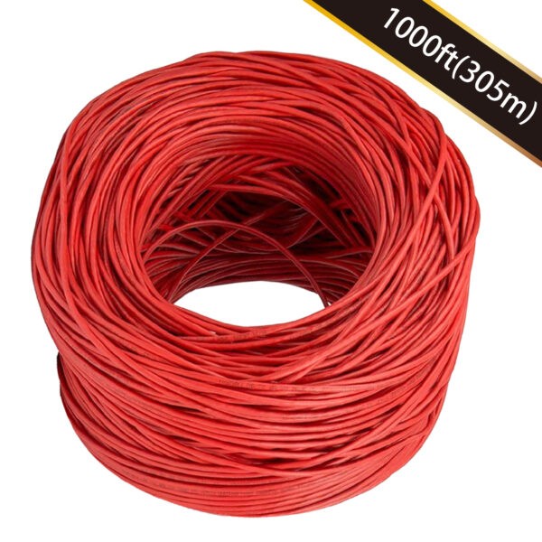 1000ft Cat 6 UTP 23AWG Solid CMR Bulk Cable Red, UL Listed SKU: ATDS100961RD - Image 3