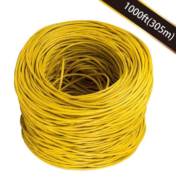 1000ft Cat 6 UTP 23AWG Solid CMR Bulk Cable Yellow, UL Listed SKU: ATDS100961YW - Image 3