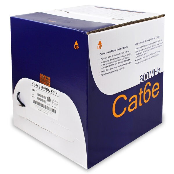 1000Ft Cat 6 Solid Wire Bulk Cable Black CMR SKU: ATDS101000BK