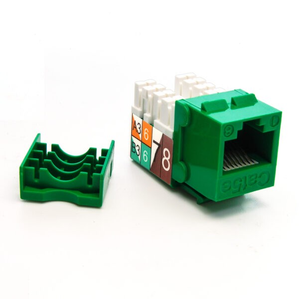 Cat 5E RJ45 110 Type Keystone Jack Green SKU: ATDS101602GN