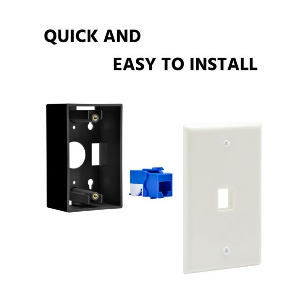 1Port Keystone Wallplate White Smooth Face SKU: ATDS101831WT - Image 3
