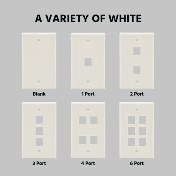 1Port Keystone Wallplate White Smooth Face SKU: ATDS101831WT - Image 4