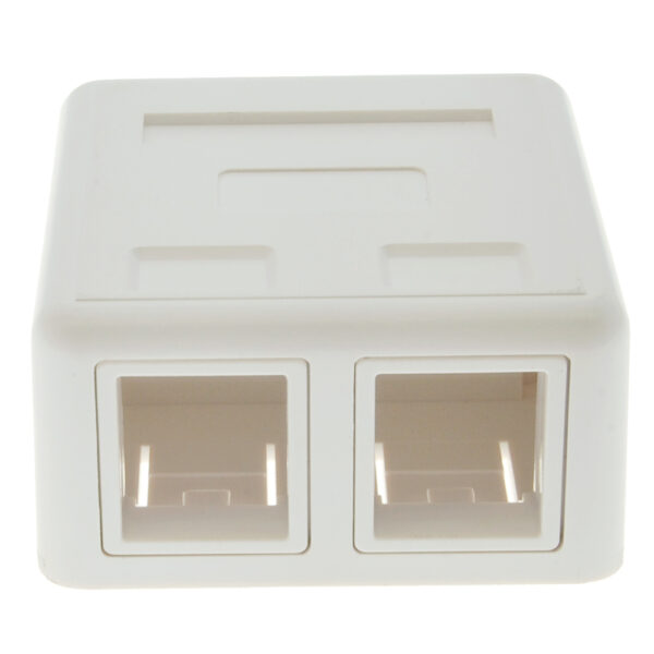 2 Port RJ45 Surface Mount Box White (Box only) SKU: ATDS101920WT - Image 2