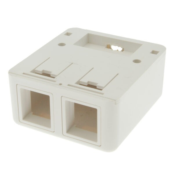 2 Port RJ45 Surface Mount Box White (Box only) SKU: ATDS101920WT - Image 3