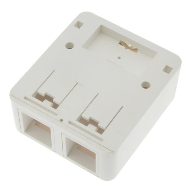 2 Port RJ45 Surface Mount Box White (Box only) SKU: ATDS101920WT - Image 4