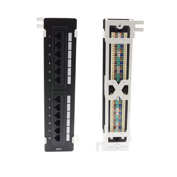 Cat 6 110 Type Patch Panel 12Port Vertical w/Bracket SKU: ATDS102190