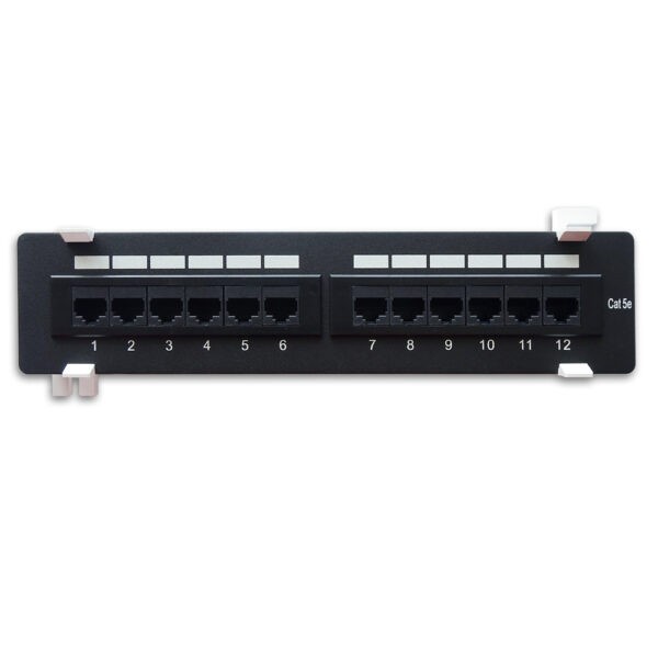 Cat 5E 110 Type Patch Panel 12Port Vertical w/Bracket SKU: ATDS102195