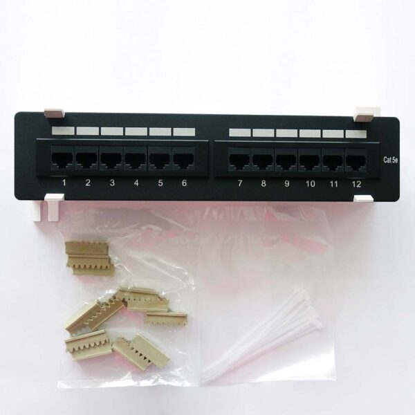 Cat 5E 110 Type Patch Panel 12Port Vertical w/Bracket SKU: ATDS102195 - Image 3