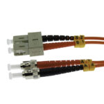 3m ST/UPC-SC/UPC OM1 Multimode Duplex Fiber Optic Patch Cable SKU: ATDS102703