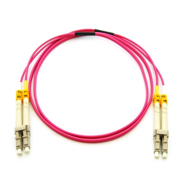 1m LC/UPC-LC/UPC OM4 Multimode Duplex OFNR 2.0mm Erika Violet Fiber Optic Patch Cable SKU: ATDS102957 - Image 3