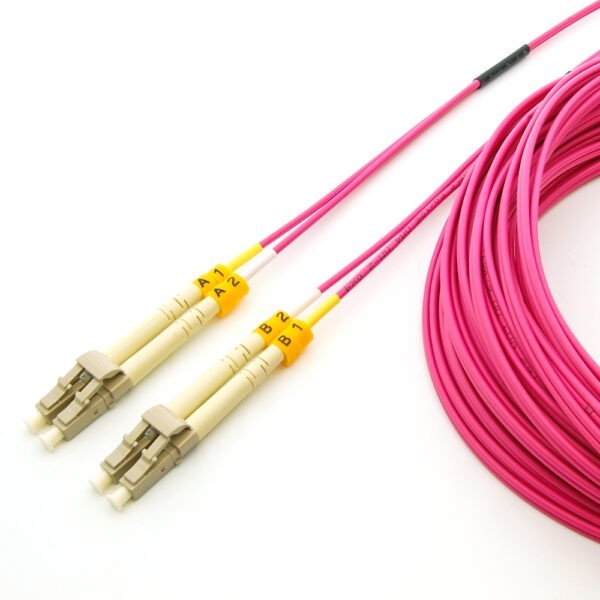 9m LC/UPC-LC/UPC OM4 Multimode Duplex Erika Violet Fiber Optic Patch Cable SKU: ATDS102966 - Image 3