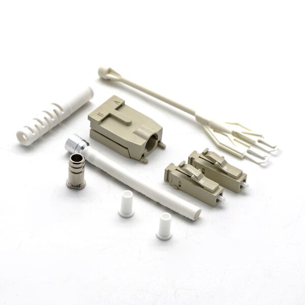 LC/UPC MM OM1 DX Uniboot Pull-push Tab Connector 3.0mm Beige-White (10pcs/pack) SKU: ATDS105330