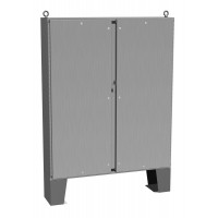 Type 4X Stainless Steel Two Door Floormount Enclosure 1422 N4 QT SS Series - (1422N4SSF24FQT) (DISCONTINUED)