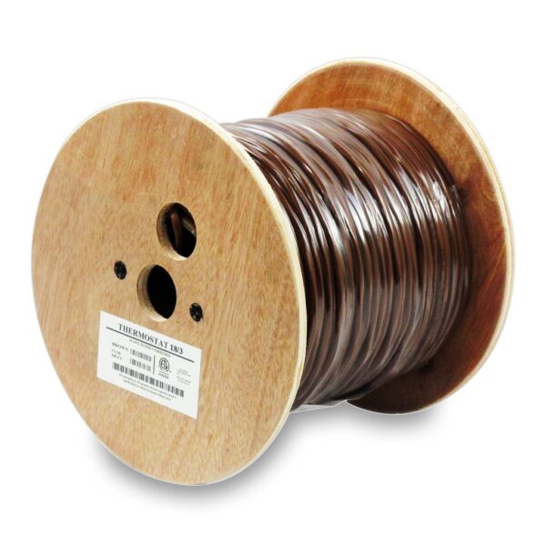 500Ft 18/2 Unshielded CMR Thermostat Cable Solid Copper PVC SKU: ATDS202871