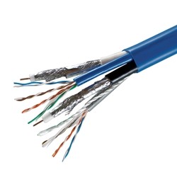 2 RG-6 Quad Shield and 2 CAT 5e Combo Media Cable, 500 FT - BMC65-01970 (Blue)