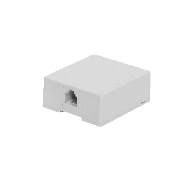 Telephone Surface Mount Box, Single Rj11, 4P4C, Loaded, Usoc, White