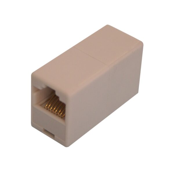Cat3 Rj45 Inline Coupler, 8P8C, Straight-Wired, White
