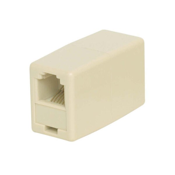 Rj11 Inline Coupler, 6P4C, Cross-Wired, Ivory