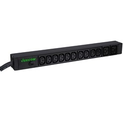 Basic Rack Mount PDU - 20A, 200-240V, 3.3-4.9kW w/IEC C13 & C19 Outlets - VPB-L621239H