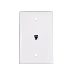 Midsize Telephone Single Gang Faceplate - XFPMP-04151 (White)