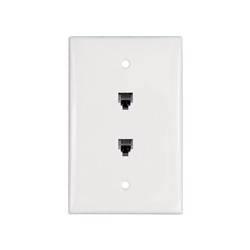 Midsize Dual Telephone Single Gang Faceplate - XFPMP-04152 (White)