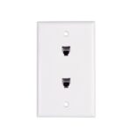 Dual Telephone Single Gang Faceplate - XFPOP-01447 (L. Almond)