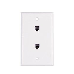 Dual Telephone Single Gang Faceplate - XFPOP-00466 (White)