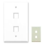 2 Port Wall Plate (Single Gang)  (PRO-FP-KEY-2-W)
