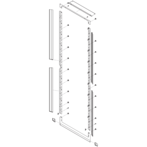 Brush Grommet Rail Kit for ES/EZ 30'' Cabinet Width / 84'' Cabinet Height - Great Lakes Data Racks and Cabinets