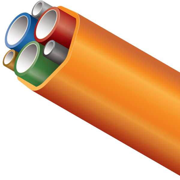FuturePath configuration consisting of two or more different sizes of conduit and or MicroDucts. A perfect choice for customers who have needs to run micro cables and larger standard fiber cables at the same time, or would like to plan for future possibilities.
