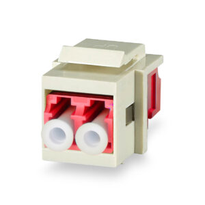 LC OM3/4 Keystone Connector Red Module, Ivory