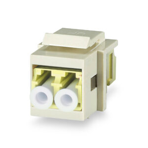 LC OM3/4 Keystone Connector Yellow Module, Ivory