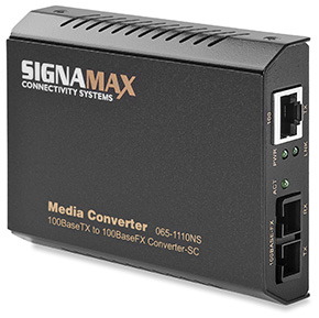 100BaseTX to 100BaseFX Media Converter SC/SM, 15 km Span SKU: 065-1120NS