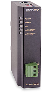 10/100BaseT/TX to 100BaseFX Industrial PoE+ Media Converter, SC/MM, 2 km Span SKU: 065-1810Z