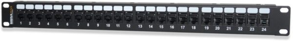 24-Port Category 5e High-Density Unscreened Feed-Thru Patch Panel, 1.75″ High SKU: 24458FTHD-C5E