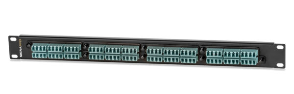 24-Fiber (6-Quad) LC OM3/OM4 Adapter Plate, Type A SKU: UFE1-B-6QHLCM3