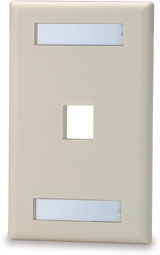 1-Port Single-Gang Keystone Faceplate with Labeling Windows, Light Ivory SKU: SKFL-1