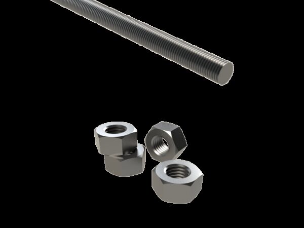 Threaded rod DIN976 M12X200 I304 - Stainless Steel AISI 304 - Product reference 2/10250 series  BASORFIX