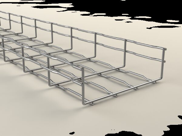 Self-Coupling wire mesh cable tray BFR 600X65 GC70 - Hot Dip Galvanized Steel (HDG 70) - Product reference 2/0297 series  BASORFIL