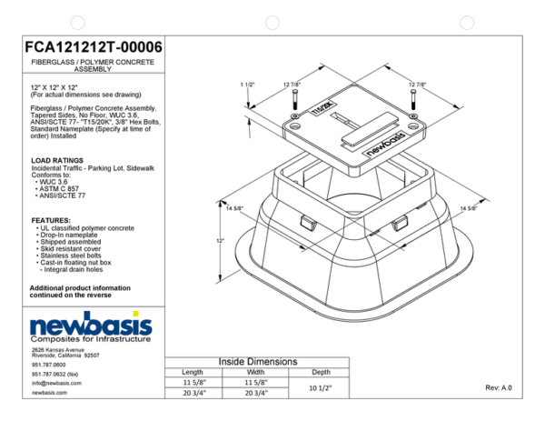 Polymer Concrete Vault Technical Image