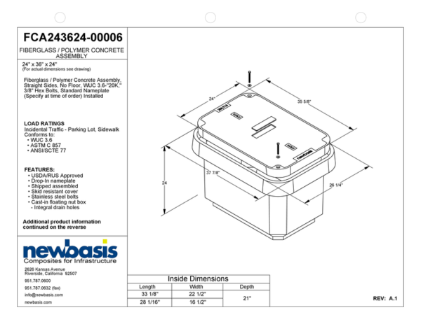 Polymer Concrete Vault Technical Image