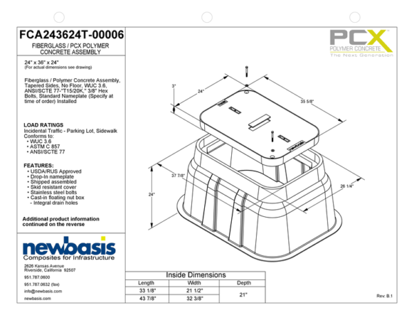 Polymer Concrete Vault Technical Image