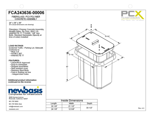 Polymer Concrete Vault Technical Image